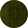 thumbnail image 1 of Ahgly Company Indoor Round Oriental Yellow Modern Area Rugs, 7' Round, 1 of 4
