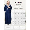 thumbnail image 6 of Robes for Women, LOFIR Full-Length Womens Robes, Soft Fleece Hooded Womens Bathrobes, Plush Long Bath Robe with Side Pocket, Winter Warm Pajamas Gift for Women (L, Dark Blue), 6 of 7