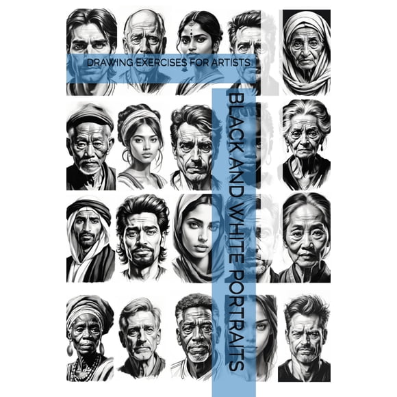 Libro Majosta Retratos en blanco y negro: ejercicios de dibujo