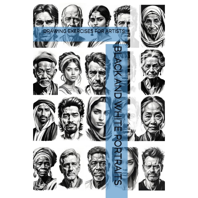 Libro Majosta Retratos en blanco y negro: ejercicios de dibujo