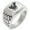 Silver, variant on Stainless Steel Yata Crow Kamon Crest Geometric Pattern Step-Down Biker Style Polished Ring