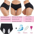 thumbnail image 5 of VOOPET 5 Pack Women Girls Leakproof Period Panties Cotton Menstrual Underwear Seamless Briefs High Waist Cotton Ladies Panties Briefs S-3XL, 5 of 8