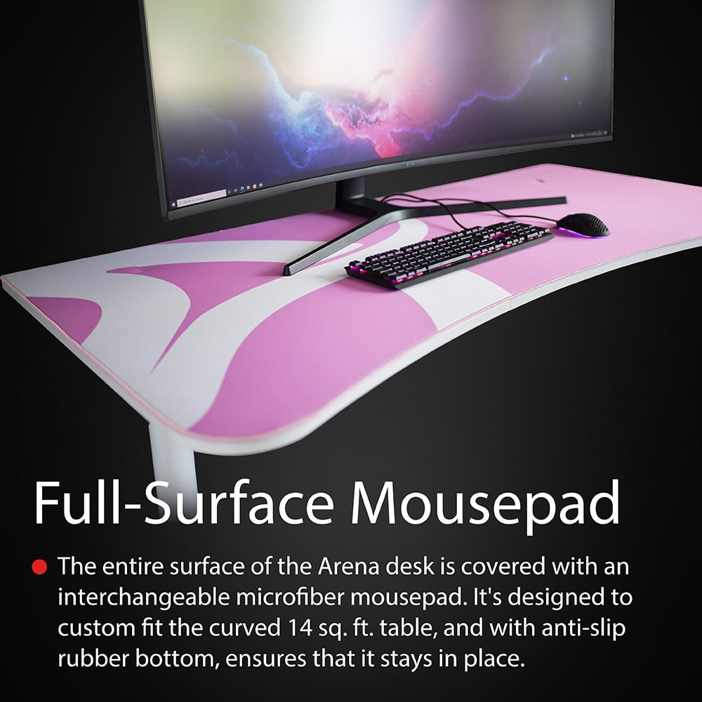 Arozzi Arena Gaming Desk - White Pink