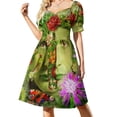 thumbnail image 3 of Vestido de noche de manga corta con estampado de regaliz para mujer, traje de verano para mujer, ropa de fiesta, 3 of 7