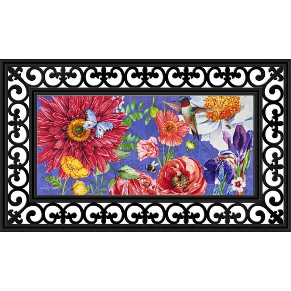 Evergreen Flag Seasonal Sassafras Interchangeable Mat and Tray English Garden Florals