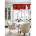 thumbnail image 2 of Christmas Tree Red Valances for Windows, Winter Pine Tree Xmas Balls Snowflakes Star Light Filtering Window Treatment Valances, Rod Pocket Small Curtains for Kitchen/Bathroom, 42"x12", 2 of 9