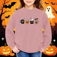 thumbnail image 2 of WQNVRNR Girl Halloween Sweatshirt Casual Crew Neck Pullover Pumpkin Ghost Graphic Long Sleeve Tops Shirt Pink 6-7 Years, 2 of 6