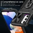 thumbnail image 4 of TECH CIRCLE Case for Samsung Galaxy A14 Phone Cover with Magnetic Kickstand + Metal Ring Holder + Lens Cover, Shockproof Hybrid PC+TPU Covers [360° Rotating Bracket] [Corner Protection] - Black, 4 of 8