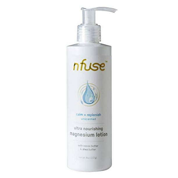 nfuse Ultra Nourishing Magnesium Body Lotion, with Cocoa Butter and Shea Butter, 8 oz