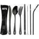 thumbnail image 1 of Portable Lunch Cutlery Sets-strawStraight StrawKnifeForkSpoonChopsticksCleaning Brush 8 Piece Bts Merchandise Bangtan Boys Merch Trav, 1 of 3