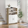 thumbnail image 2 of HOMCOM Shoe Cabinet Shoe Storage Organizer with Three Open Shelves Natural, 2 of 10