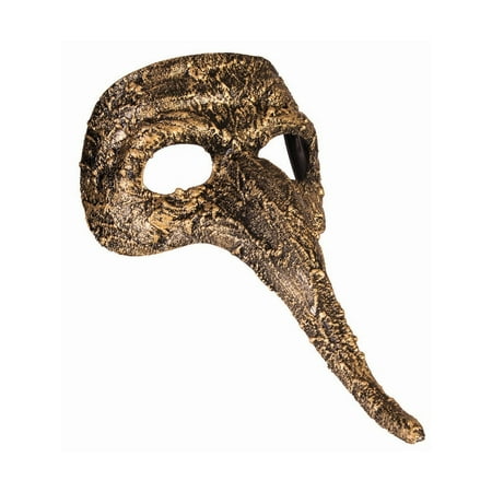 Halloween Textured Long Nose Mask Gold