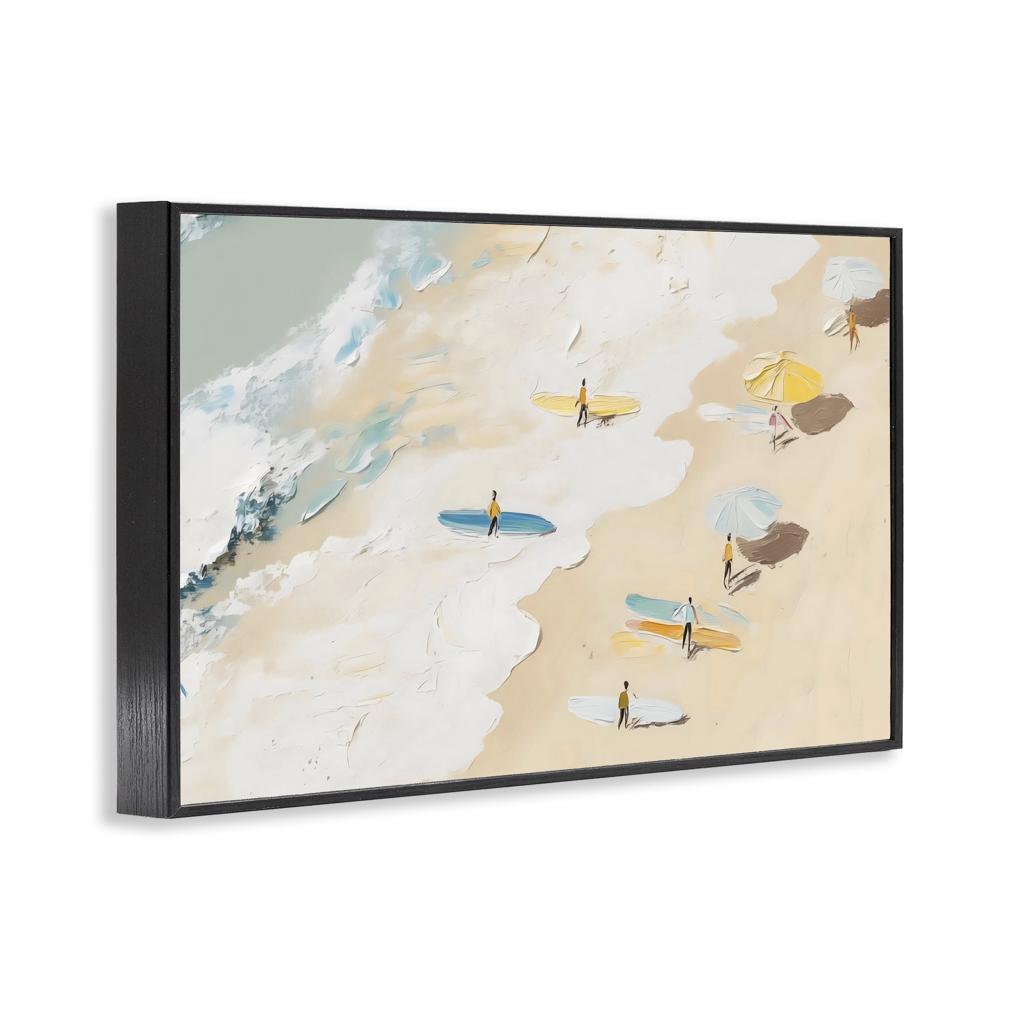 Stupell Industries Beach Surf Summer Scene Black Framed Giclee Art, design by LSR Design Studio