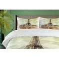 thumbnail image 4 of Ambesonne Vintage Duvet Cover Sets, Eiffel Tower Skyline, 2-Queen, Brown Beige, 4 of 7