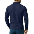 thumbnail image 4 of Fabrcox Big and Tall Mens Polo Shirts 1/4 Zip Collared Color Patchwork T Shirts Fall Long Sleeve Casual Lightweight Trendy Polo Shirts,Navy L, 4 of 4