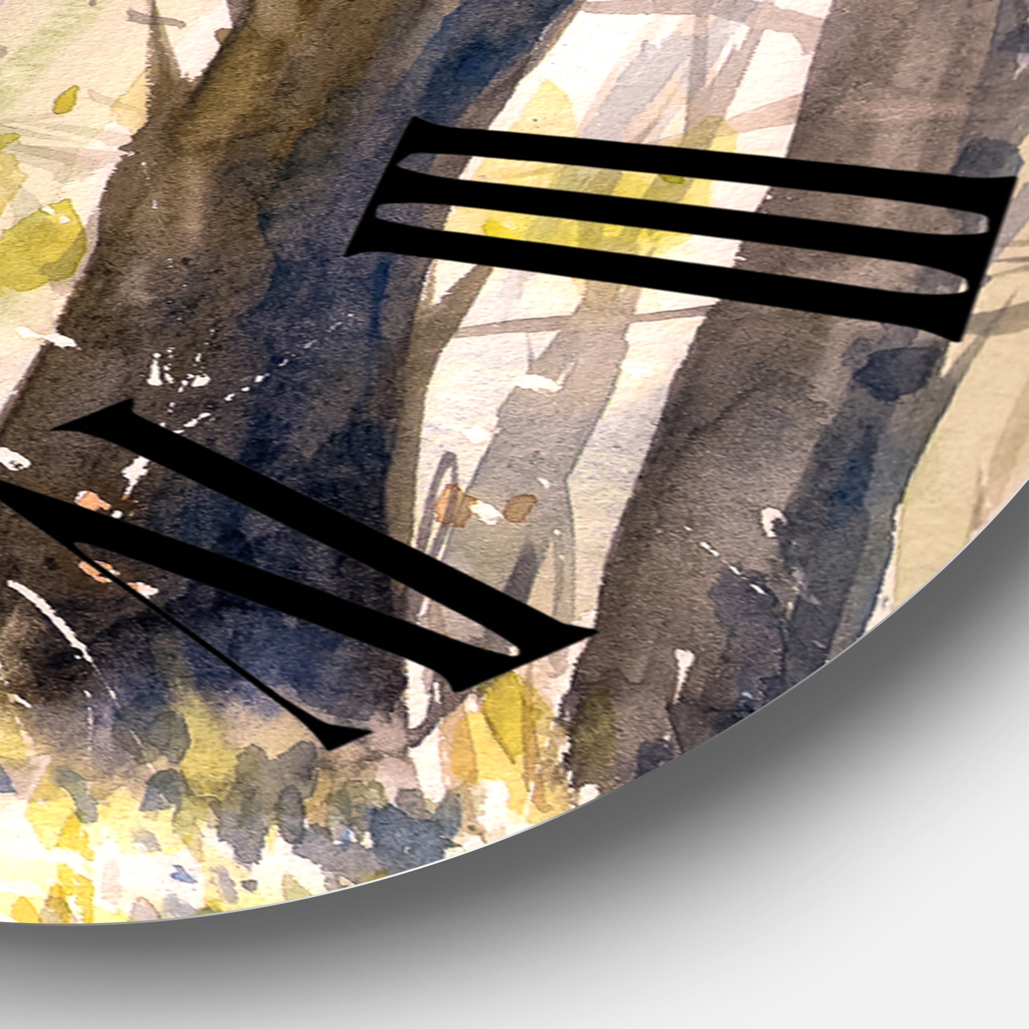 Designart 'Bright Sunshine Through The Forest Trees I' Traditional Wall Clock