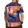 thumbnail image 2 of Wukai Rooster Oil Painting Print Men's Short-Sleeved Mesh T-Shirt,Quick-Dry Short Sleeve Workout T-Shirt-6X-Large, 2 of 8