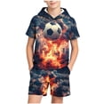 thumbnail image 2 of Cethrio Boys Graphic Outfit Sets, Athletic Short Sleeve Fashion 2 Piece Kids Summer Clothing Sets Gray Size 8, 2 of 6