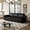 Black, variant on 94" King Pull Out Sofa Bed, 3-in-1 Convertible Sleeper Sofa with Nailhead Trim and Rolled Arm, Luxurious Faux Leather Cloud Couch for Living Room, Dark Brown