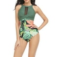 thumbnail image 3 of Liacowi Women One-Piece Swimsuit Flower Print Sleeveless Swimwear Patchwork Bathing Suit Beachwear, 3 of 9