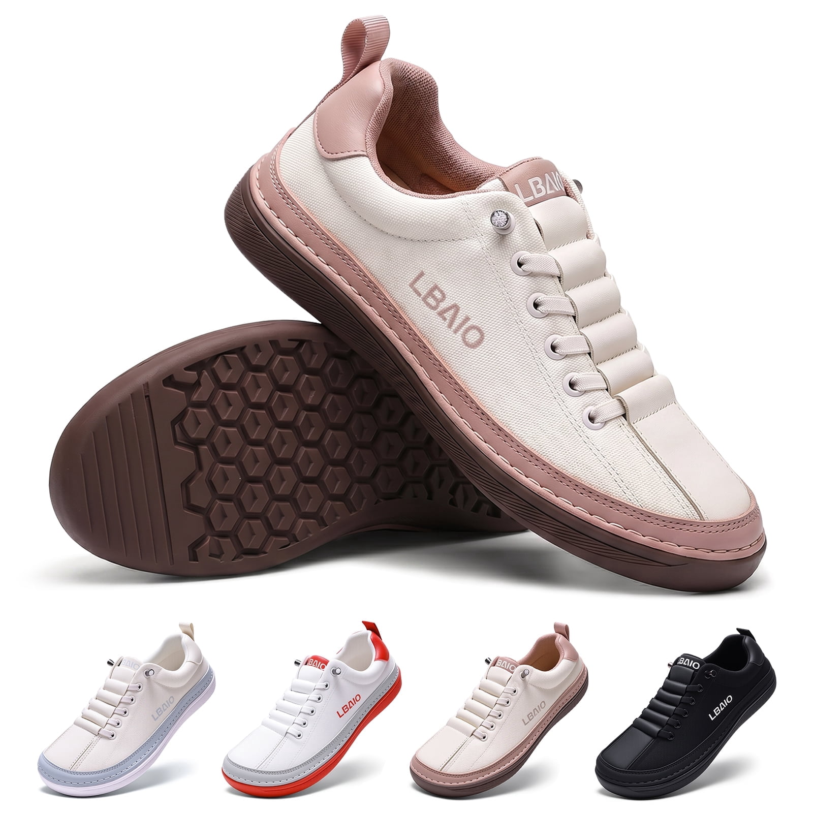 LBAIO Barefoot Minimalist Shoes Womens Mens Zero Drop Wide Width Slip-on Canvas Sneaker