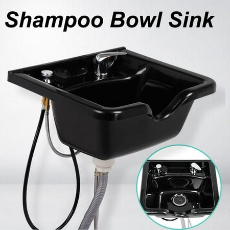 Yaheetech Protable Salon Shampoo Basin Sink Adjustable Hair Washing Bowl Set Black