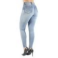 thumbnail image 4 of Fashion2Love Women's Juniors/Plus Colombian Design Butt Lift Mid Waist Skinny Jeans, 4 of 9