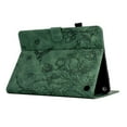 thumbnail image 6 of ELEHOLD Case For Amazon Fire 7 2015/2017/2019 Embossed Flowers and Birds Leather Tablet Case, Slim Back Smart Cover, Full Body Protection, Kickstand,with Card Pocket, Green, 6 of 7