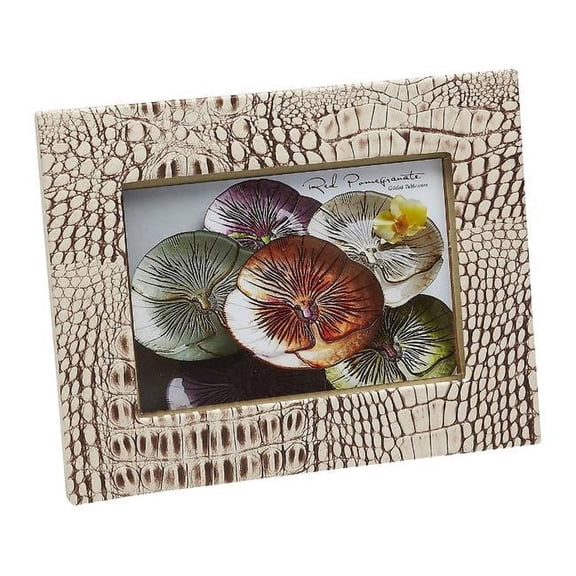 Red Pomegranate Crock 5 x 7 in. Bisque Photo Frame