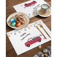 thumbnail image 2 of Easter Placemats Set of 6, Easter Eggs Truck Placemat for Dining Table Decorations, Cute Bunny Place Mats, Spring Table Mats for Kitchen Dinner Seasonal Holiday Party Decor, 2 of 6
