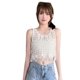 thumbnail image 1 of Women Summer Hollowed Out Crocheted Knitted Beach Vests Solid Tassels Bohemian Sleeveless Pullover Crop Top Cover Up apricot, 1 of 4