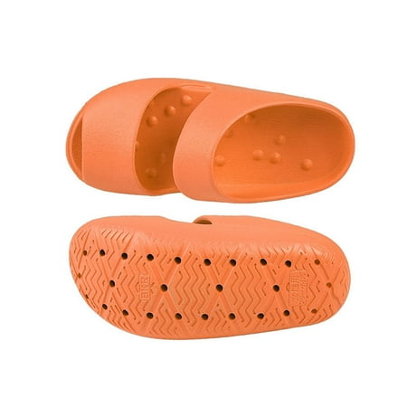 

1 Pair EVA Open Toe Soft Swing Slippers Non-Slip Soft Shower Spa Bath Pool Gym House Wedge Sandals Massage Shoes for Indoor & Outdoor Orange pinshui