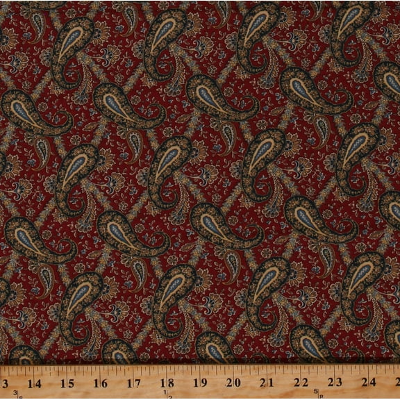 Cotton Bohemian Paisleys Patterned African Nancys Needle Rust Cotton Fabric Print by the Yard (31601-20)