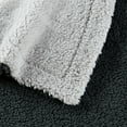 thumbnail image 5 of SoftLux Reversible 2-Tone Dark Gray and Light Gray Sherpa Dual Layer Throw Blanket, 50" x 60", Recycled Polyester, Adults and Teens, 5 of 7