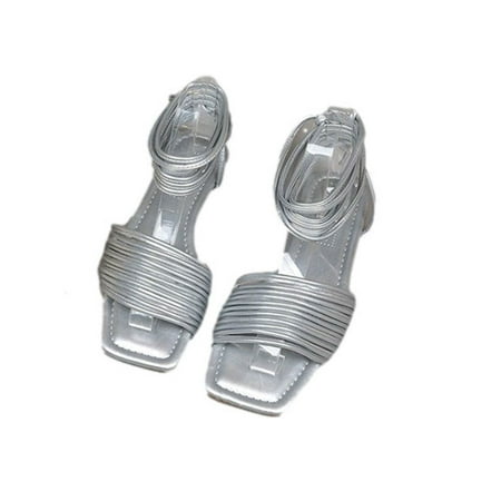 

Women Summer Fashion Lacing Up Strappy Roman Sandals Mini Heels Open Toe Casual Slippers Gladiator Sandal