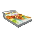 thumbnail image 2 of Ambesonne Floral Fitted Sheet & Pillow Sham Set, Autumn Flower Bouquet, Full, Multicolor, 2 of 2