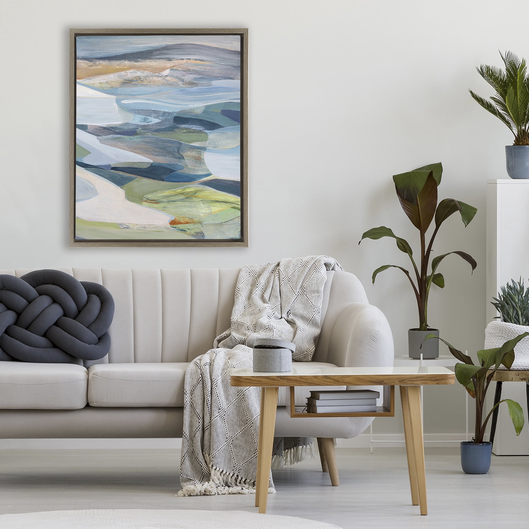 Stupell Industries Shifting Horizons Distortion Brown Framed Floater Canvas Wall Art, design by Farren Lee