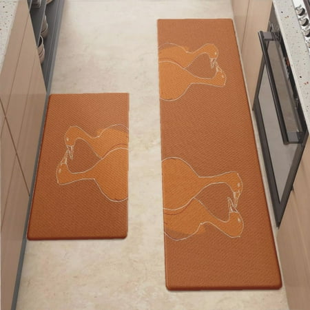 

Anti Fatigue Kitchen Mat Goose Sets of 2 Kitchen Rugs Non Slip Cushioned Standing Mat for Sink Floor Laundry Office Desk Mid 17.3 x 29 + Pro 17.3 x 59