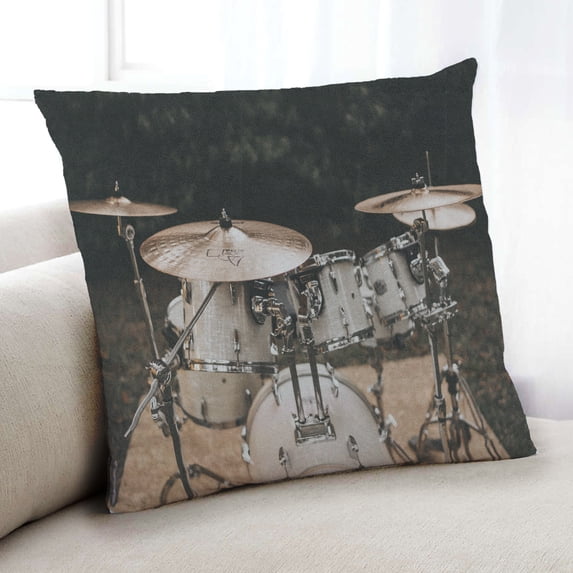 Ahgly Company Music Drums Indoor Throw Pillow, 18 inch by 18 inch