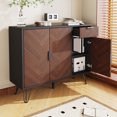 thumbnail image 4 of Homy Casa Armoire de Rangement Moderne en Bois Noir avec Tablettes Ajustables et Tiroir, Armoire d'Accent de 35,5 Po, 4 of 12