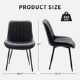 thumbnail image 4 of Qinaqin Set de 2 Negro Cuero Sintético cm Profundidadining Chairs con Metálico Legs para Kitchen y Sala, 4 of 6