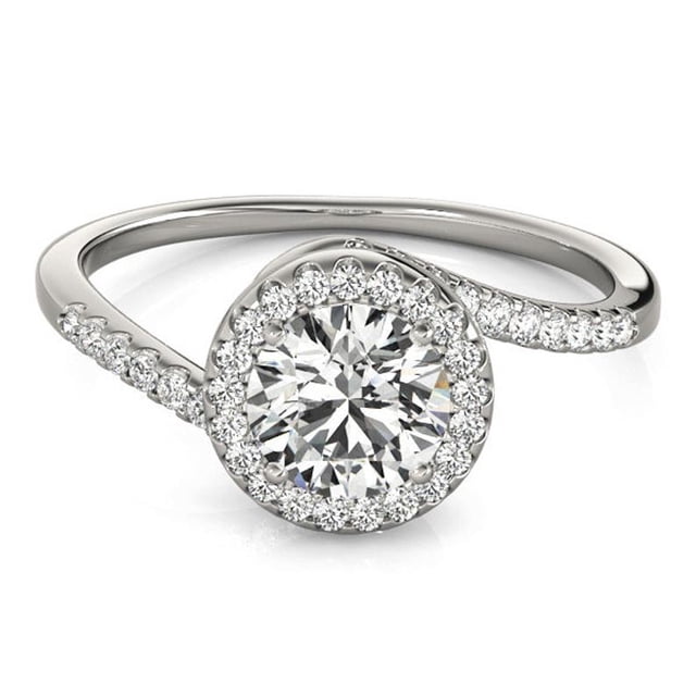2.41 Ct Stunning Round Natural Moissanite Diamond Wedding Rings for her Solid 14K White Gold