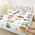 thumbnail image 3 of Homewish 26 Letters Alphabet Full Size Sheets,Colorful Transport Vehicles Bed Sheets,Cartoon Rocket Car Sheet Sets For Boys Kids,Super Cozy Room Decor,4pcs, 3 of 7