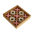 thumbnail image 3 of Mainstays By Becky G. & Alejandra 6" Wood Tic Tac Toe Tabletop Decoration, Pink & Natural, 3 of 9