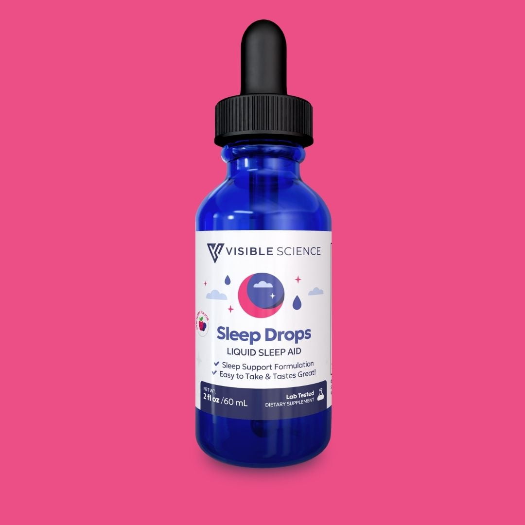 Visible Science Sleep Drops – Flavor Liquid Sleep Aid Supplement – Berry, 2 fl oz (60 mL)