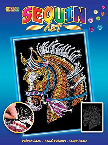 Sequin Art Blue Horse Sparkling Arts and Crafts Kit Creative for Adults Kids 