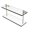 Foxtrot Collection 16-in Two Tiered Glass Shelf in Polished Nickel