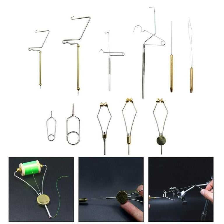 Professional Fly Tying Tool 11 in 1 with Bobbin Finisher Hackle Pliers Fly  Fishing Tying Starter Tools Set DIY Fishing Supplies