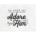 thumbnail image 2 of Lettered and Lined 24x19 White Modern Wood Framed Museum Art Print Titled - Oh Come Let Us Adore Him, 2 of 4
