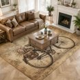 thumbnail image 3 of Area Rugs 5'x7', Romantic Roses Florals Carpet Runner Indoor Outdoor Rugs Home Decor Aesthetic, Vintage Bicycle Trees Rural Scene Non Slip Mats Washable Accent Rug for Living Room Bedroom, 3 of 7